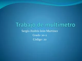 trabajo de multimetro