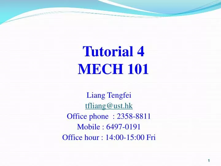 tutorial 4 mech 101