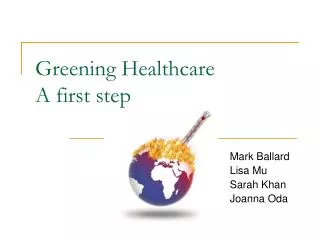 Greening Healthcare A first step