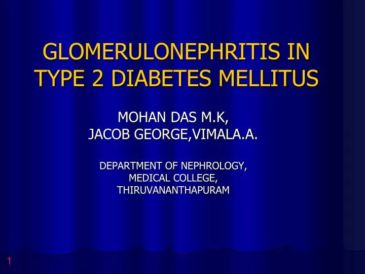 glomerulonephritis in type 2 diabetes mellitus