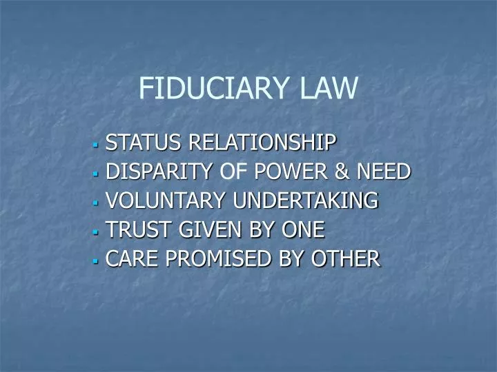 fiduciary law