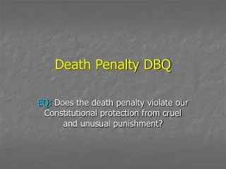 Death Penalty DBQ