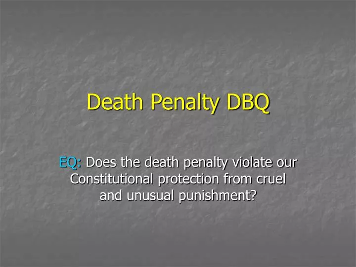 death penalty dbq