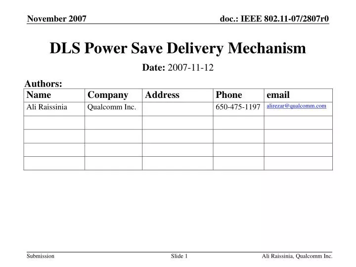 dls power save delivery mechanism