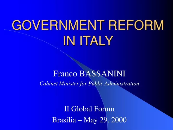 government reform in italy