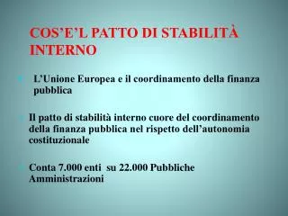 cos e l patto di stabilit interno