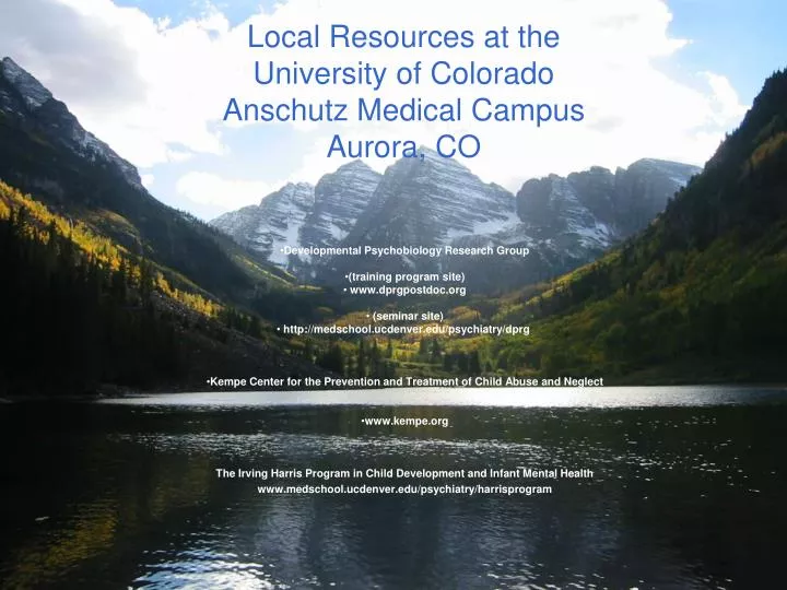 local resources at the university of colorado anschutz medical campus aurora co