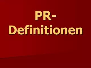 pr definitionen