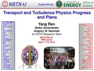 Transport and Turbulence Physics Progress and Plans