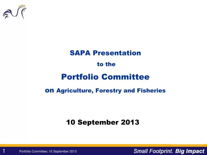 sapa presentation to the portfolio committee on agriculture forestry and fisheries