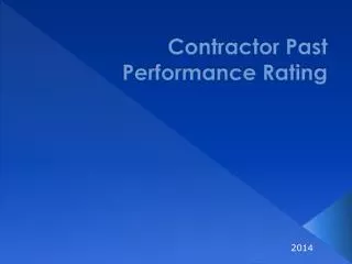 Contractor Past Performance Rating