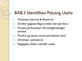 bab 3 identifikasi peluang usaha