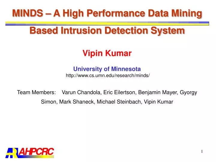 minds a high performance data mining based intrusion detection system