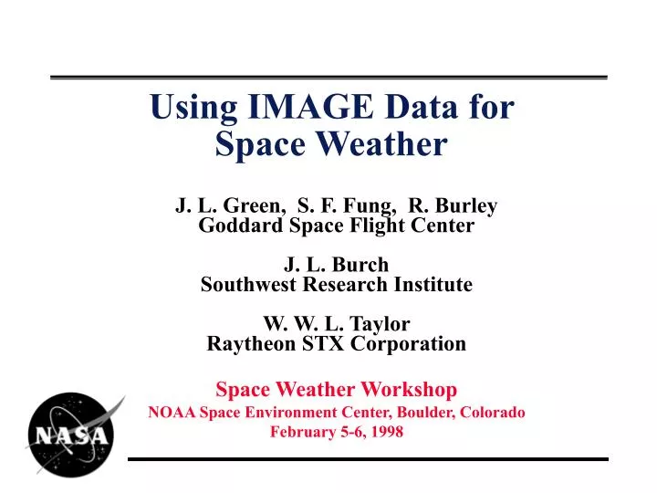 using image data for space weather