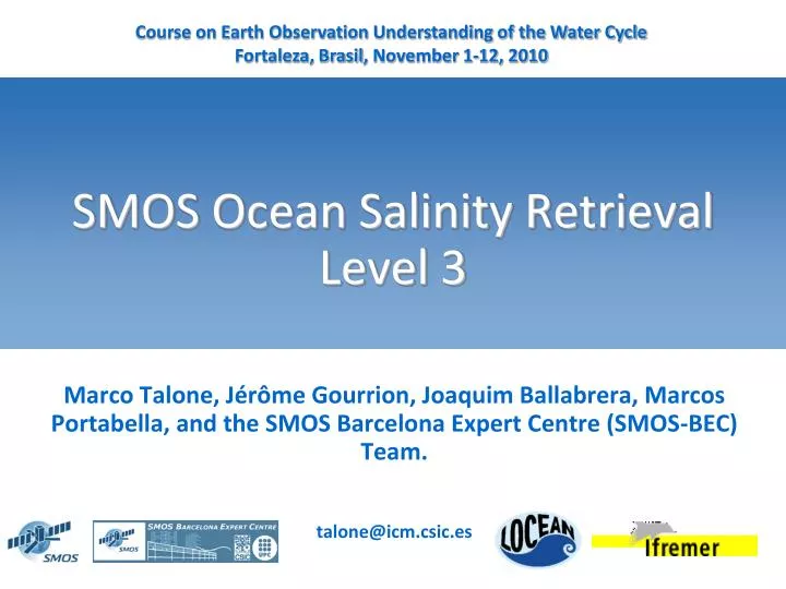smos ocean salinity retrieval level 3