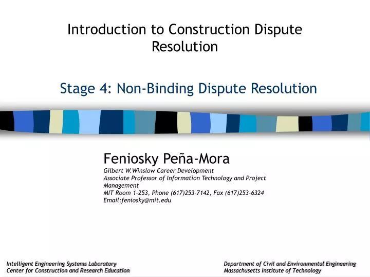 stage 4 non binding dispute resolution