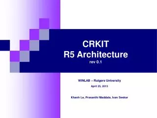 CRKIT R5 Architecture rev 0.1