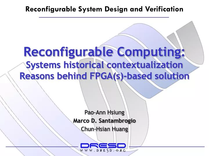 reconfigurable computing systems historical contextualization reasons behind fpga s based solution