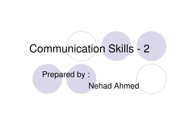 communication skills 2