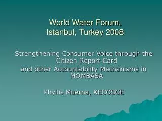 World Water Forum, Istanbul, Turkey 2008