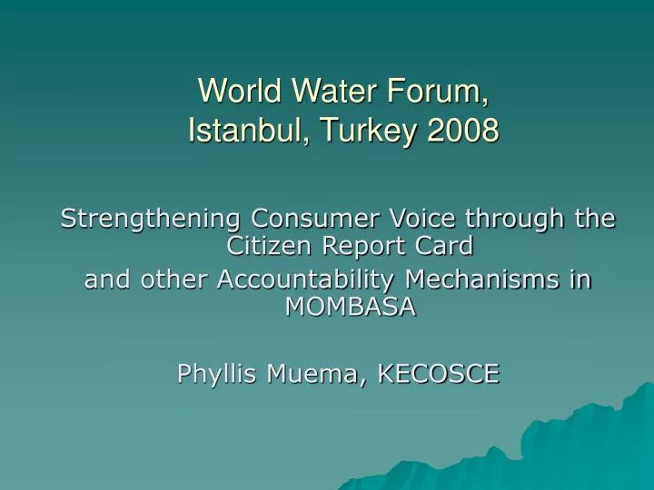 world water forum istanbul turkey 2008