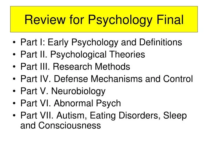review for psychology final