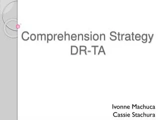 Comprehension Strategy DR-TA