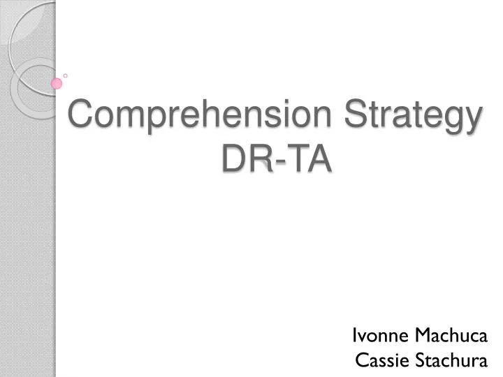 comprehension strategy dr ta