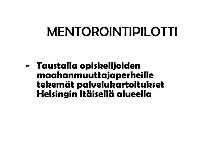 mentorointipilotti