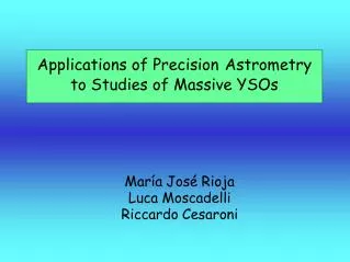 Applications of Precision Astrometry to Studies of Massive YSOs