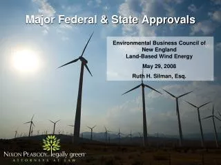 Major Federal &amp; State Approvals