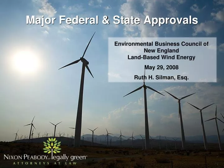 major federal state approvals