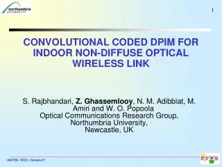 CONVOLUTIONAL CODED DPIM FOR INDOOR NON-DIFFUSE OPTICAL WIRELESS LINK