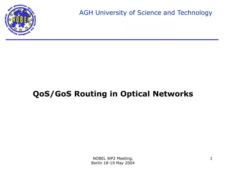 qos gos routing in optical networks