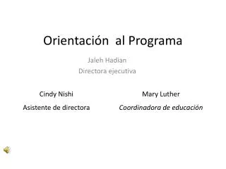 orientaci n al programa