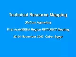 Technical Resource Mapping