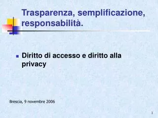 trasparenza semplificazione responsabilit