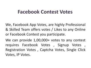 Facebook Contest Votes