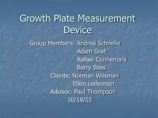 Growth Plate Measurement Device