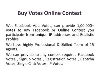 Buy Votes Online Contest