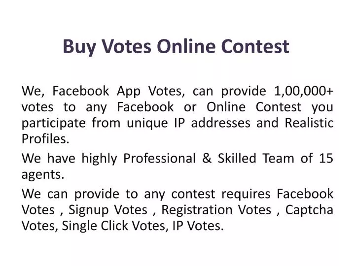 buy votes online contest