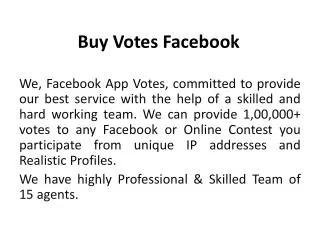 Buy Votes Facebook