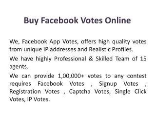Buy Facebook Votes Online