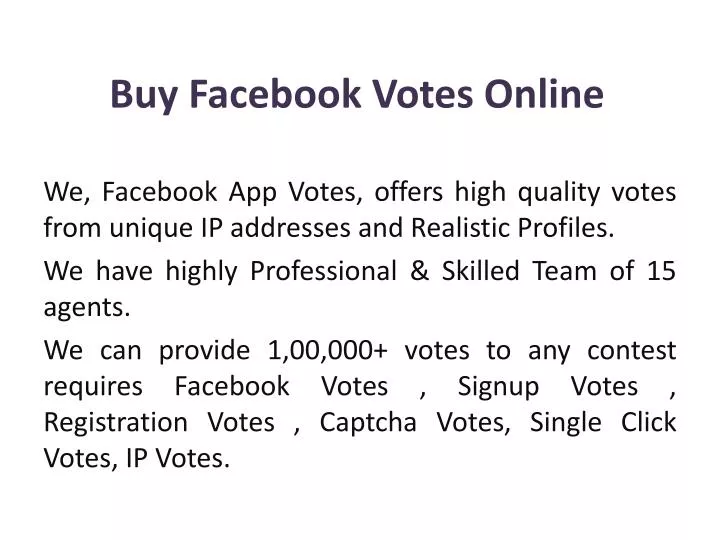 buy facebook votes online