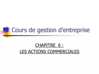 cours de gestion d entreprise