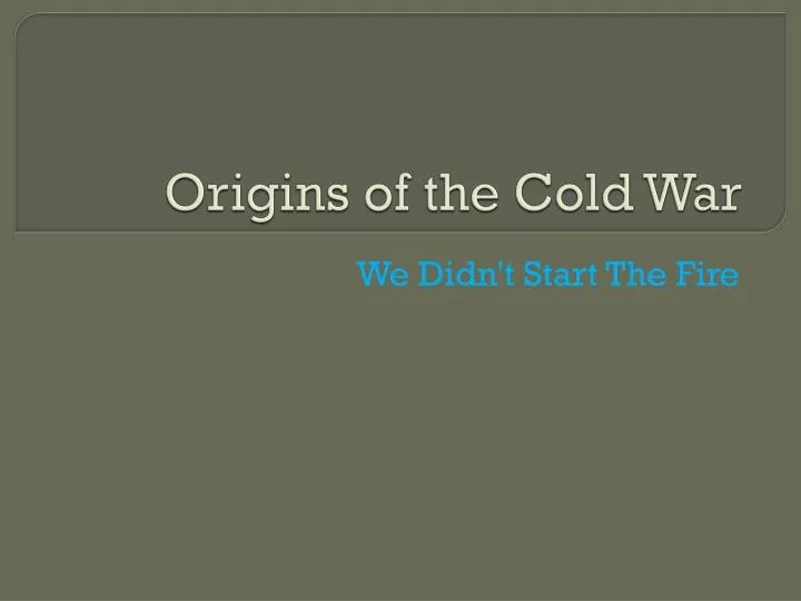 origins of the cold war