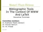 Master’s Thesis Defense - slide 1