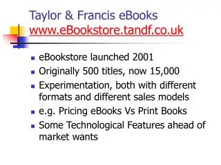 Taylor &amp; Francis eBooks eBookstore.tandf.co.uk