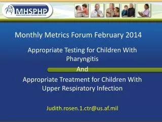 monthly metrics forum february 2014