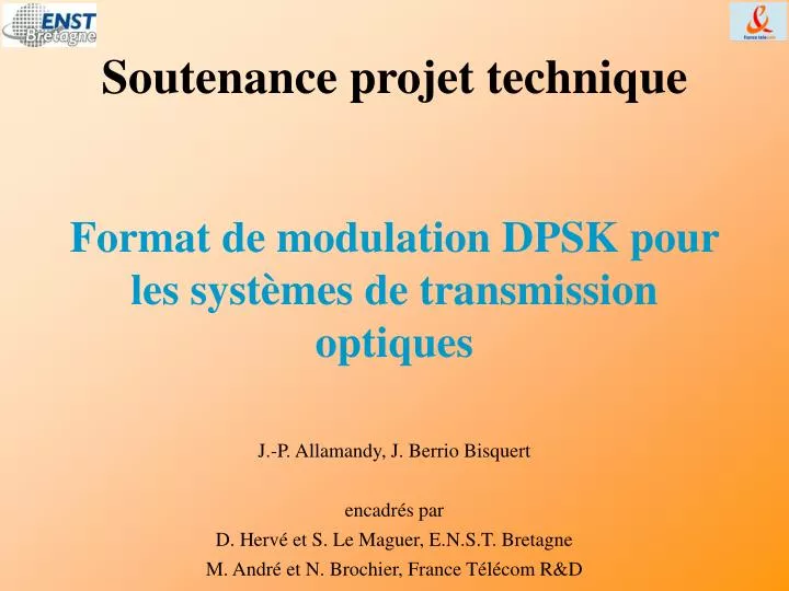 soutenance projet technique format de modulation dpsk pour les syst mes de transmission optiques
